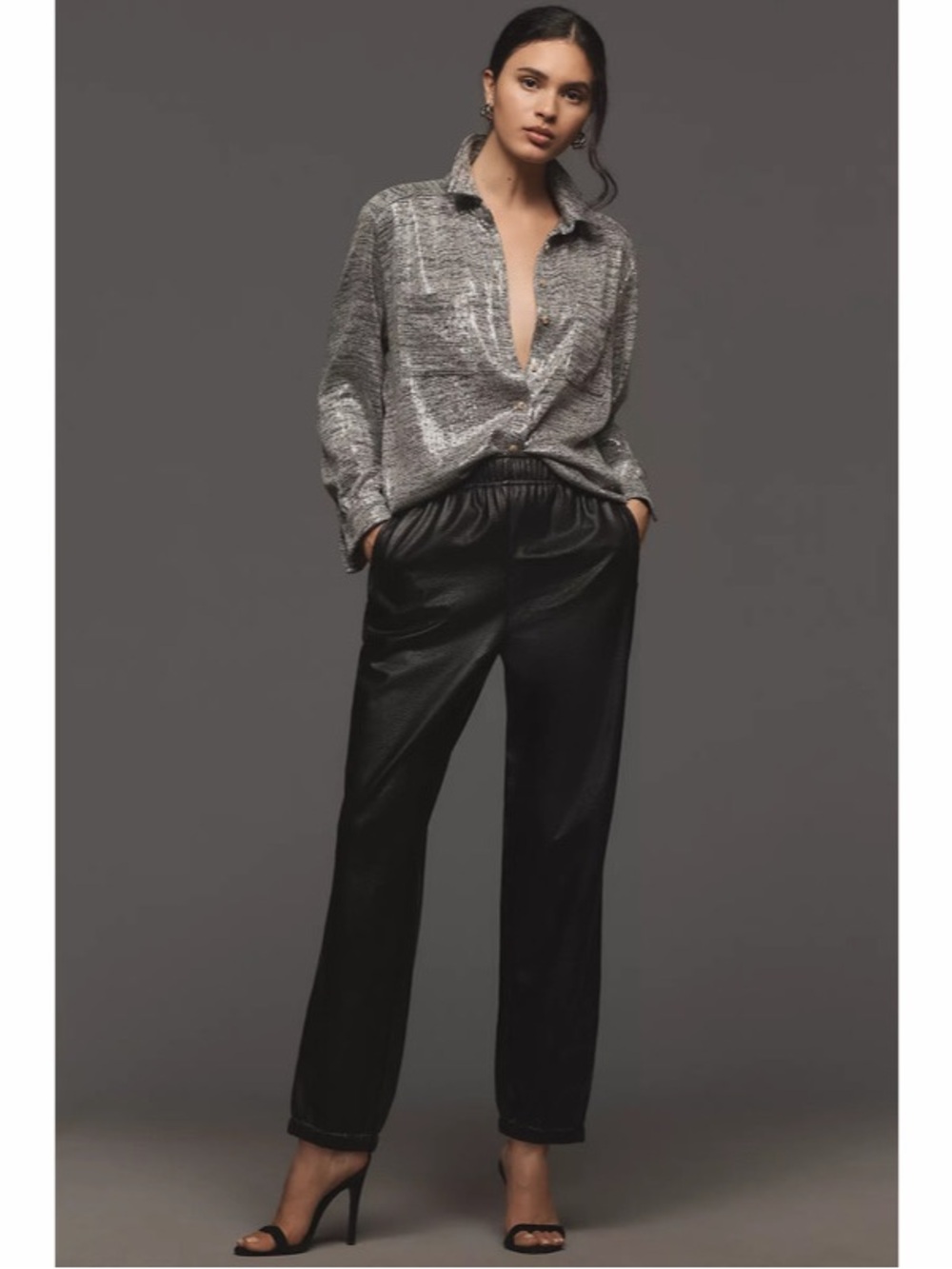Anthropologie Avec Les Filles Faux-Leather Jogger Pants Black Women’s Size M
